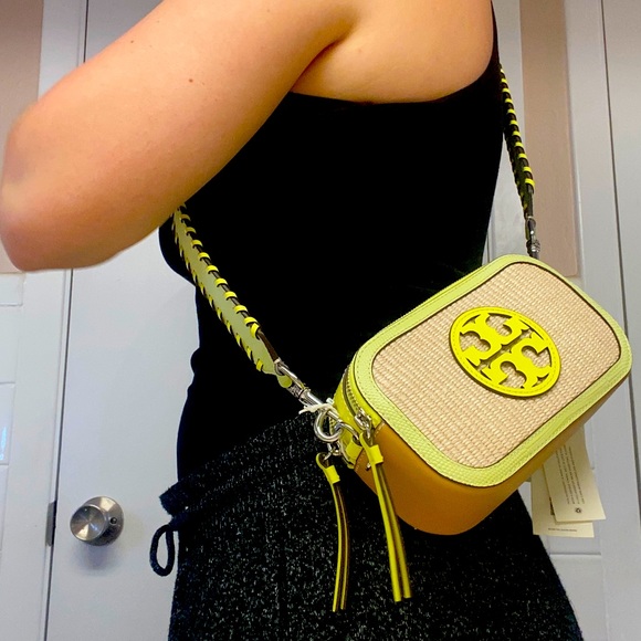 SOLD NWT Tory Burch Mini Miller Raffia Crossbody Bag - Picture 2 of 15